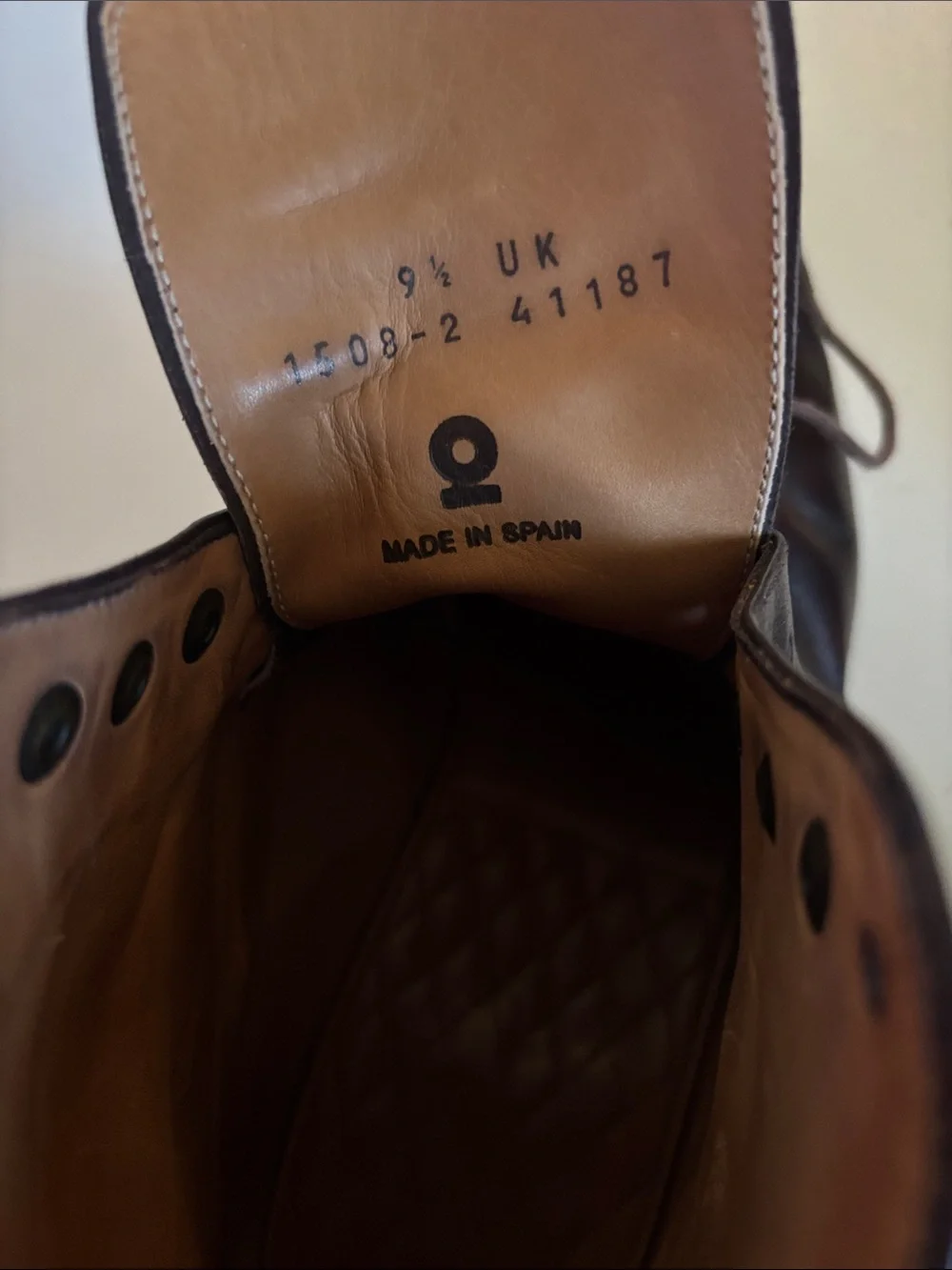 COBBLER UNION Balmoral Brogue Boots in Museum Brown Size 10.5